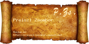 Preiszl Zsombor névjegykártya